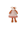 Charlotte the Cow by Moulin Roty in 20cm size—soft plush cow with cream & brown markings, floppy limbs & stitched features. Available at Michelle Kindness Design.